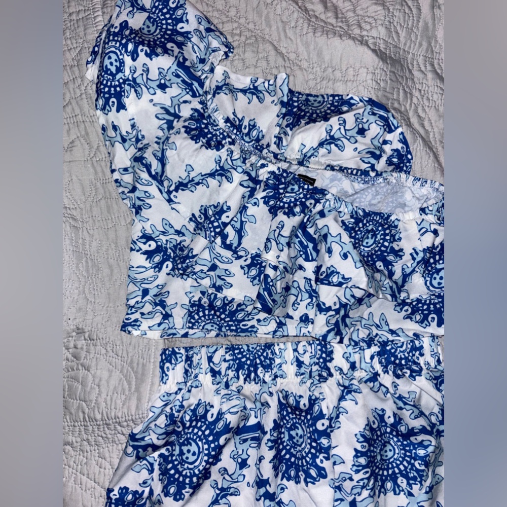 SHEIN Blue and White Jumpsuit